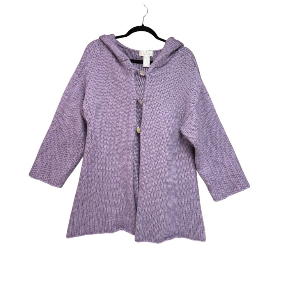 Soft Surroundings size medium Cozy Lavender Hooded Cape/Sweater